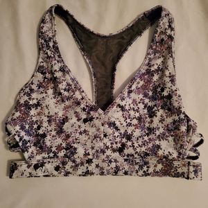 Victoria's Secret Sport Bralette Purple and White Caged Racerback Bra S